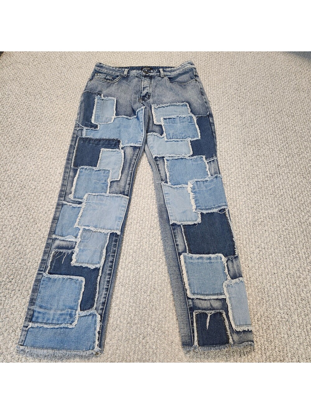 BoohooMAN Patchwork Denim Jeans blue 32x32